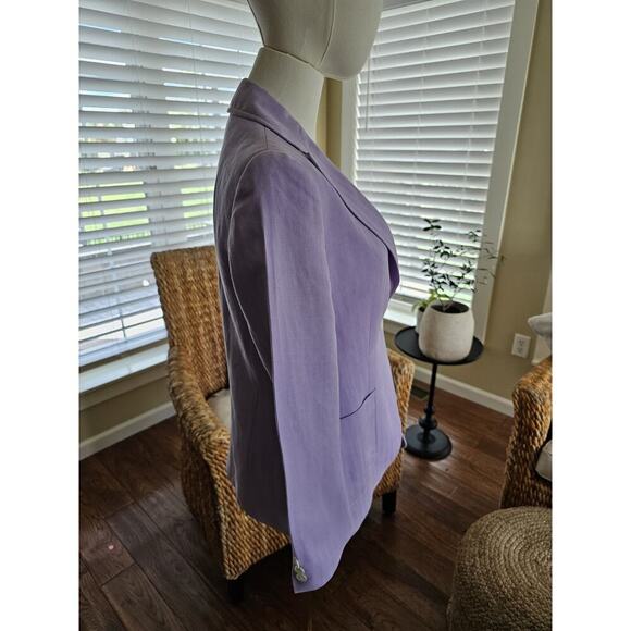 Domenico Vacca Linen Blend Blazer Women's Size 8 Purple Made in Italy Luxury - Picture 3 of 11